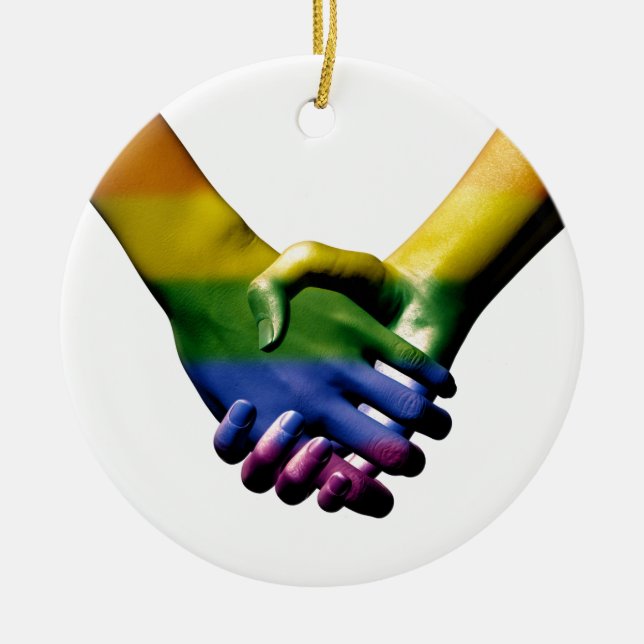 Haltegriffe von Gays Pride Keramik Ornament (Vorne)