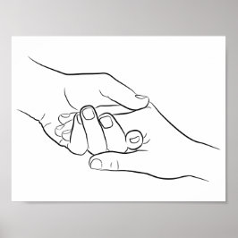 Haltehandschuhe Minimal Line Art Niedlich Einfach Poster