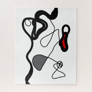 Haltemuster: Abstrakt schwarz, weiß, grau und rot