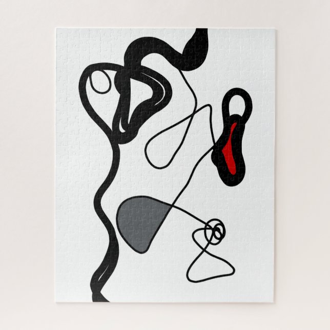 Haltemuster: Abstrakt schwarz, weiß, grau und rot (Vertikal)