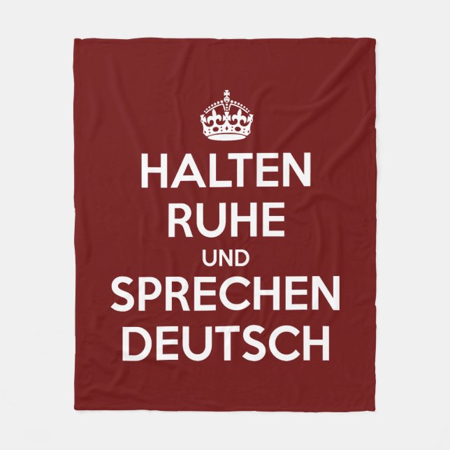 Halten Ruhe und SpæDeutsch Fleecedecke (Vorderseite)