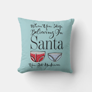 Halten Sie an das Santa Underwear Kissen fest