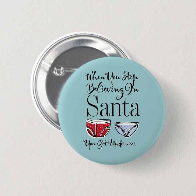 Halten Sie an den Round-Button von Santa Underwear Button (Vorne & Hinten)