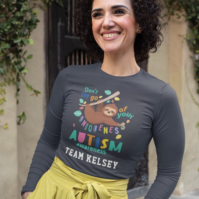 Halten Sie an Ihrem einzigartigen Sloth Autismus M T-Shirt (Von Creator hochgeladen)
