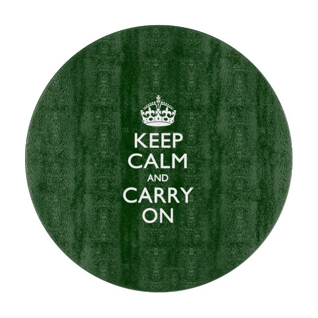 HALTEN SIE CALM UND BEFÖRDERN SIE SICH AUF Grün Schneidebrett (Vorderseite)