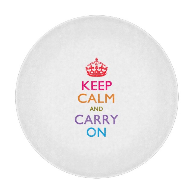 HALTEN SIE CALM UND TRAGEN SIE AUF mehrfarbig AUF Schneidebrett (Vorderseite)