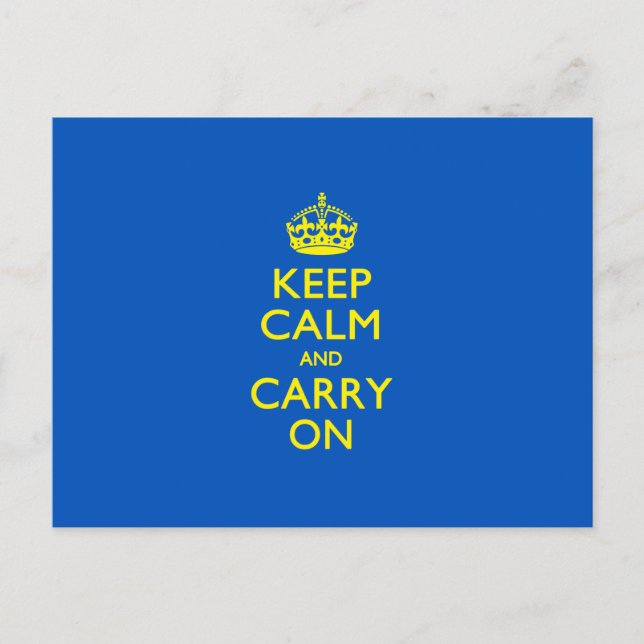 HALTEN SIE CALM UND TRAGEN SIE SICH AUF blau AUF Postkarte (Vorderseite)