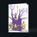 Halten Sie das Licht für Hannuka hoch Feiertagskarte<br><div class="desc">Tanzen um den Baum. Mädchen auf die Oberseite,  die ein Licht hält</div>