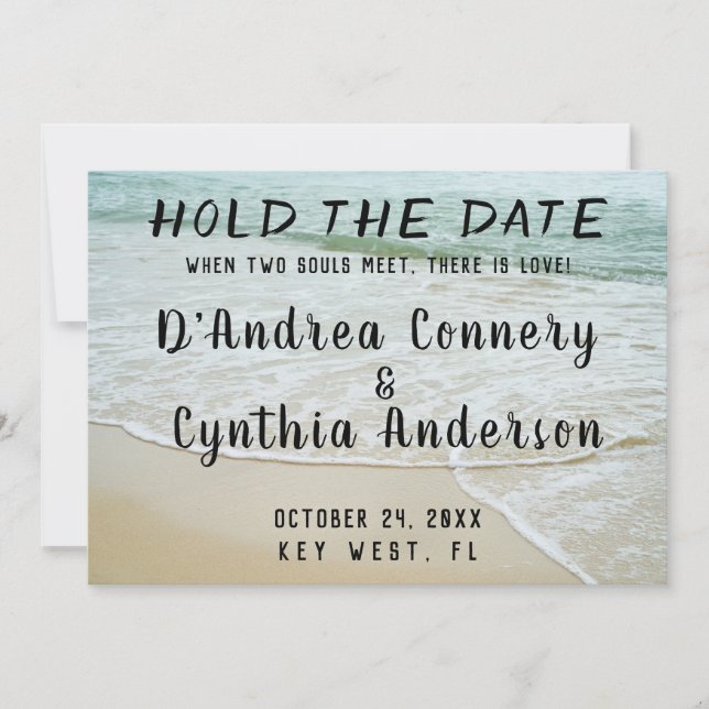 Halten Sie den Termin der Lesben-Hochzeitskarte Save The Date (Vorderseite)