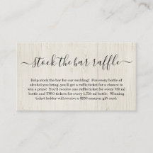 Halten Sie die Einladung zur Bar Raffle Card Brida