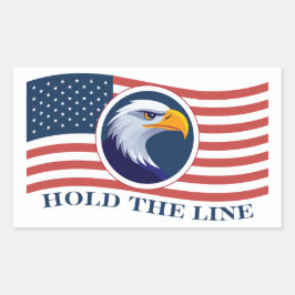 Halten Sie die Linie, amerikanische Flagge und Adl Rechteckiger Aufkleber