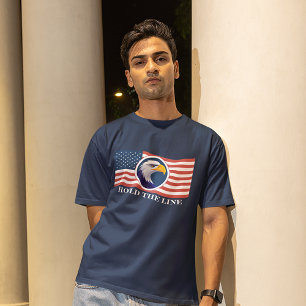 Halten Sie die Linie, amerikanische Flagge und Adl T-Shirt