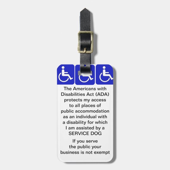 Halten Sie Hund-ADA-Gesetzesumbau instand Gepäckanhänger (Vorderseite vertikal)