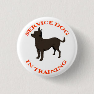 Halten Sie Hund im Trainingsknopf instand Button