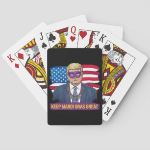 Halten Sie Mardi Gras großartig lustiger Trump Mar Spielkarten