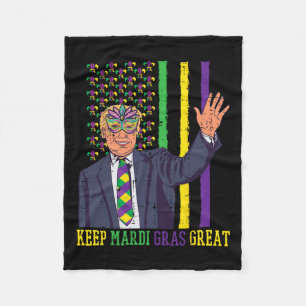Halten Sie Mardi Gras großartig Us Flagge Patrioti Fleecedecke
