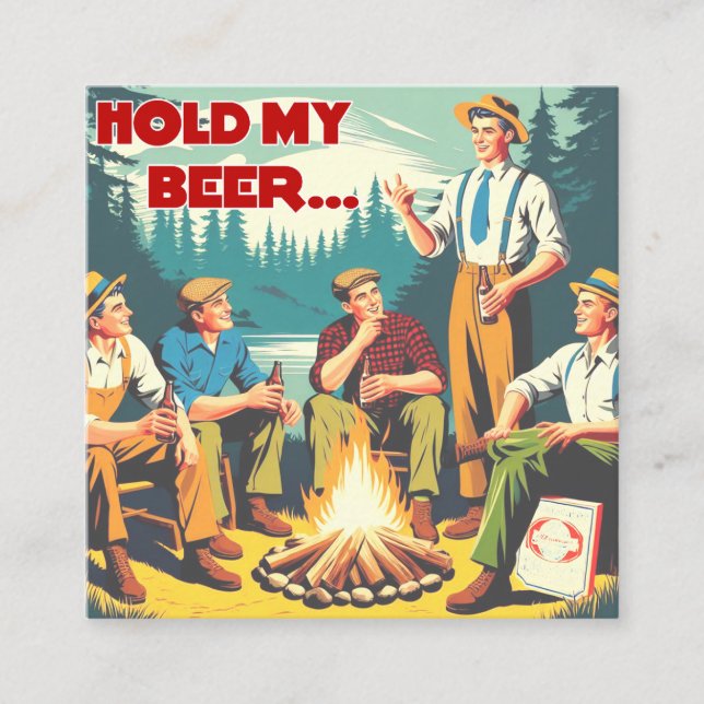 Halten Sie mein Bier-Camping fest Begleitkarte (Vorderseite)