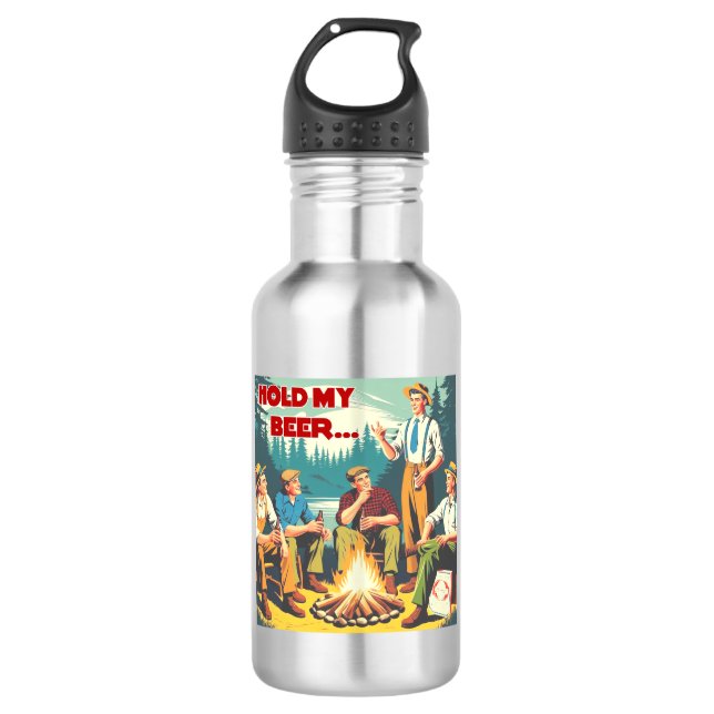 Halten Sie mein Bier-Camping fest Edelstahlflasche (Vorderseite)