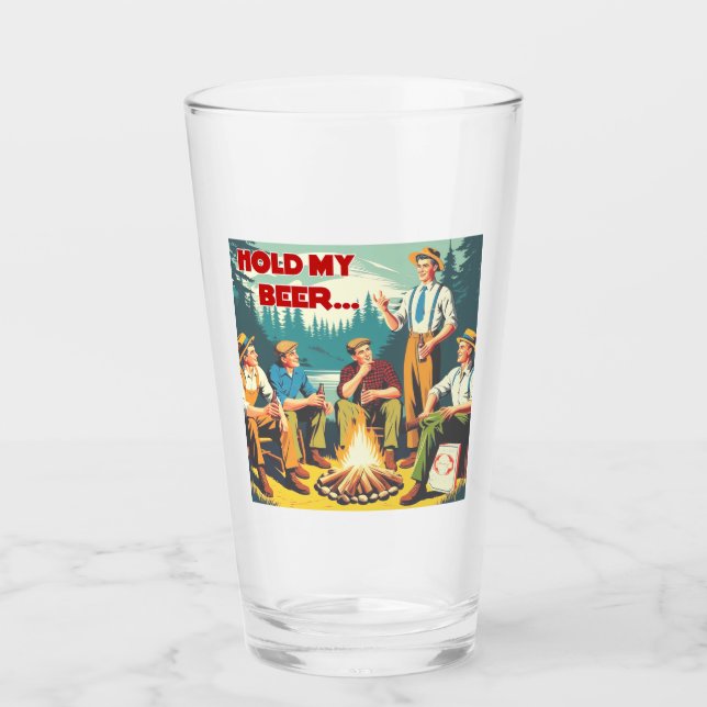 Halten Sie mein Bier-Camping fest Glas (Vorderseite)