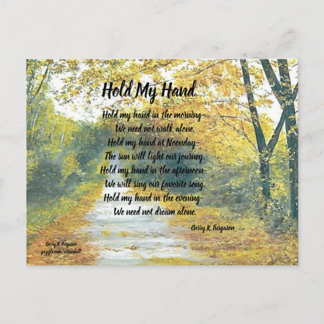 HALTEN SIE MEINE HAND POSTCARD POSTKARTE (Vorderseite)