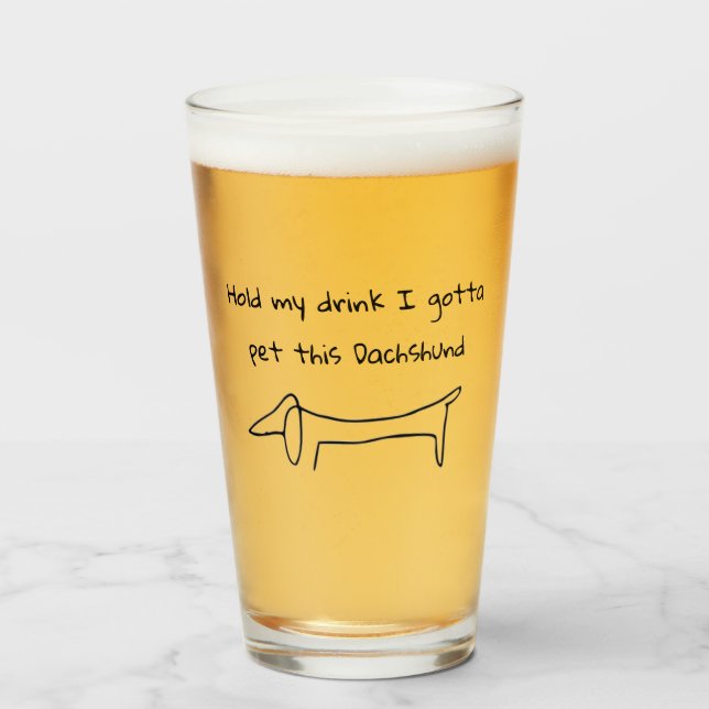 Halten Sie meinen Drink, ich habe diesen Hund geko Glas (Vorne (Gefüllt))