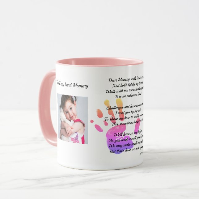 Halten Sie Mommy POEM von Kleinkind bis Mama FOTO Tasse (Vorderseite Links)