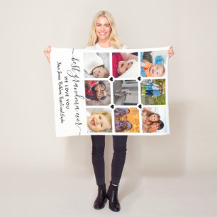 Halten Sie Sake mit Liebe 9-FotoCollage verbunden Fleecedecke