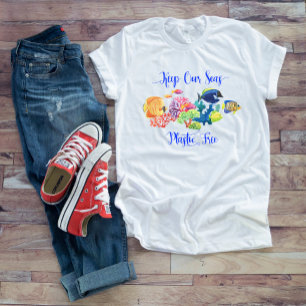 Halten Sie unsere Meere plastikfrei Fisch Koralle  T-Shirt