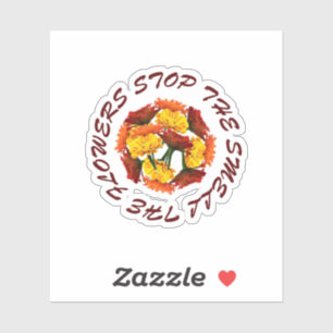 halten und riechen die Blume Aufkleber