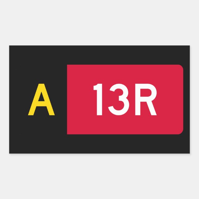 Haltepunkt Zeichen A13R Rechteckiger Aufkleber (Vorderseite)