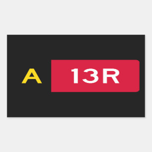 Haltepunkt Zeichen A13R Rechteckiger Aufkleber