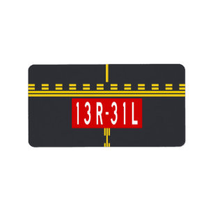 Haltepunktmarkierung 13R-31L Adressaufkleber