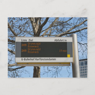 Haltestellenschild in Berlin Postkarte