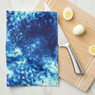 Haltiges Showblau sieht aus wie mattiertes Glas Geschirrtuch