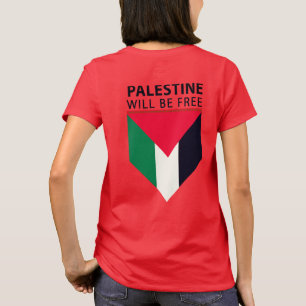 Haltung gegenüber Palästina, Flagge und Olivenbaum T-Shirt