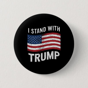 Haltung gegenüber Trump - amerikanische Fahne - Mä Button