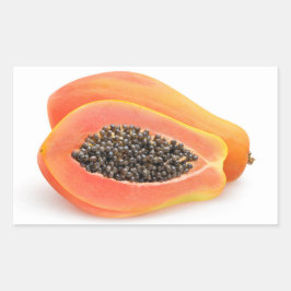 Halved Papaya Rechteckiger Aufkleber