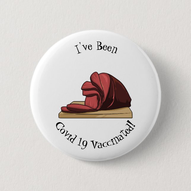 Ham Cartoon-Abbildung Button (Vorderseite)