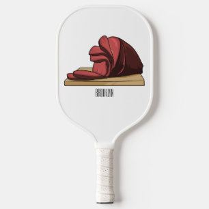 Ham Cartoon-Abbildung Pickleball Schläger