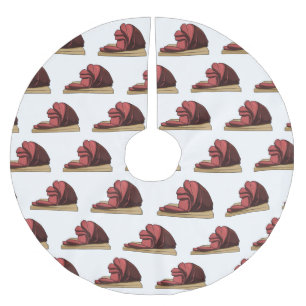 Ham Cartoon-Abbildung Polyester Weihnachtsbaumdecke