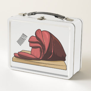 Ham Cartoon-Illustration  Metall Brotdose