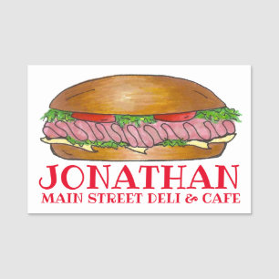 Ham Cheese Deli U-Boot Hoagie Sandwich Deli Namensschild