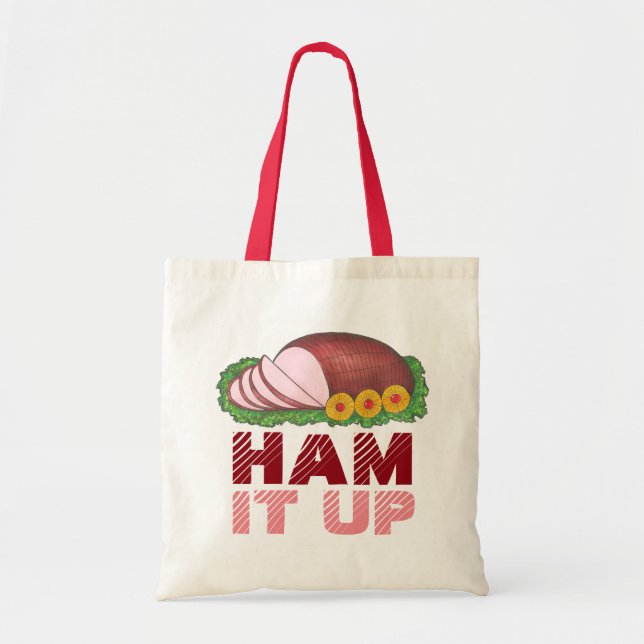 HAM IT UP Funny Christmas Holiday Feinschmecker Ta Tragetasche (Vorne)