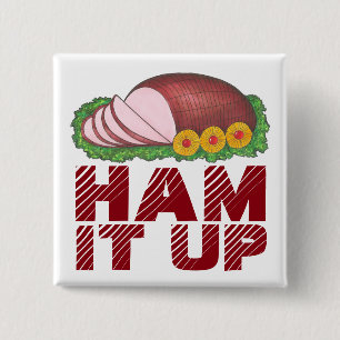 HAM IT UP Funny Uggli Weihnachten Party Weihnachte Button