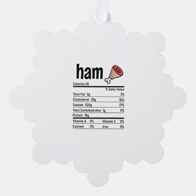 Ham Nutrition Facts Matching Family Erntedank A Ornament Karte (Vorderseite)