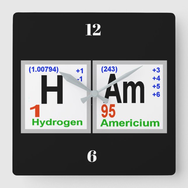 HAM Periodische Uhr für chemische Elemente (Vorderseite)