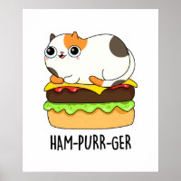 Ham-Purr-Ger Funny Cat Hamburger Pun