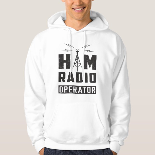 HAM Radio Amateur Frequency Operator Antenna Gesch Hoodie (Vorderseite)