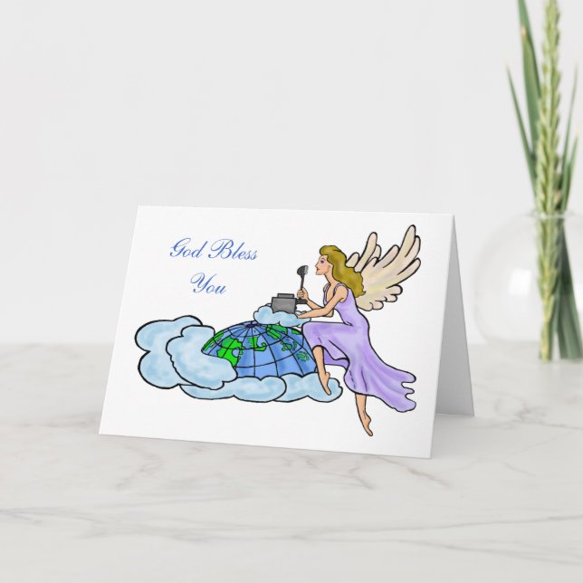 Ham Radio Angel Carte de Noël Personnaliser It! (Devant)