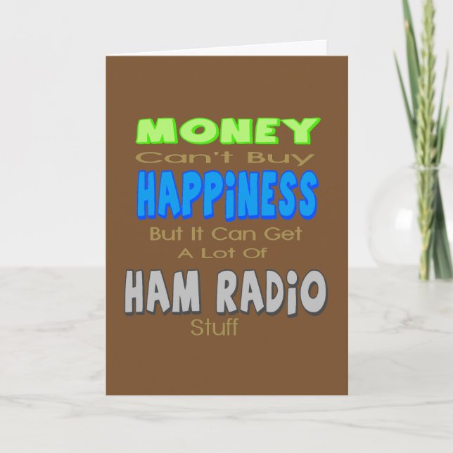 Ham Radio Argent Bonne Carte d'Anniversaire (Devant)